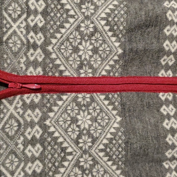 Krimson Klover women's S grey design zip up sweater with red accent - Picture 2 of 4